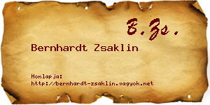 Bernhardt Zsaklin névjegykártya